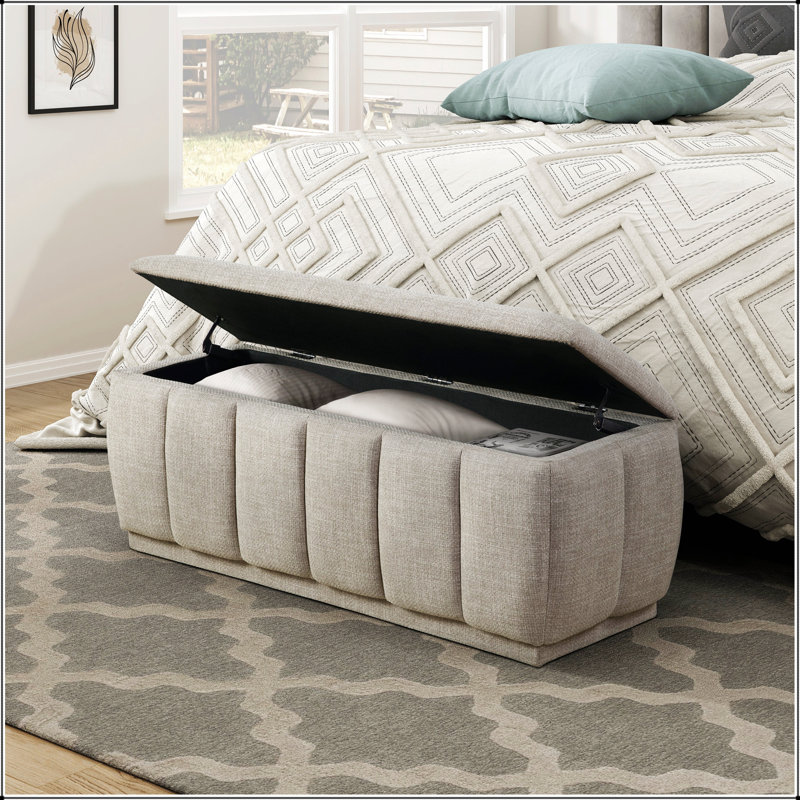 Meuble de rangement moderne en tissu taupe, Taupe