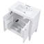 Meuble-lavabo blanc de 30 po sans assemblage requis avec lavabo en céramique, deux portes à fermeture en douceur et tablette réglable, style campagne moderne