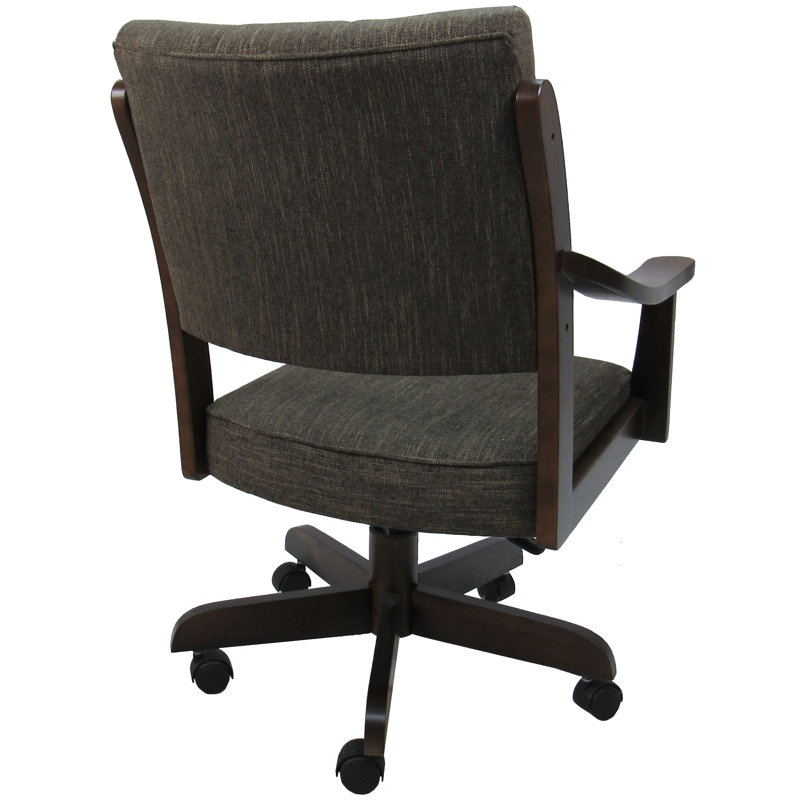 Casa Solid Wood Dining Caster Chair, Brown Honey, Sanora Brown