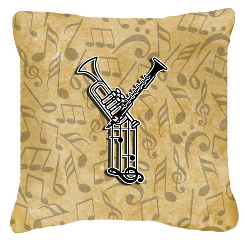 Monogramme initiale Instrument de musique intérieure/extérieure Throw Pillow, B, 18" H x 18" L x 5.5" D