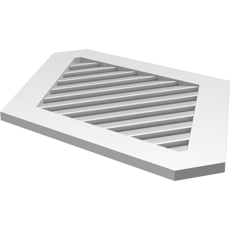 Évent horizontal fonctionnel à pignon en uréthane à surface horizontale Signature, H 40 po x l 28 po x P 1 po