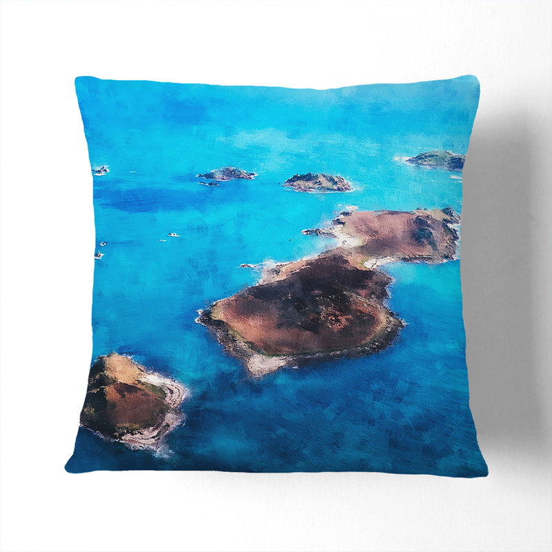 The Isles Of Sicilly Square Throw Cushion, 40cm H x 40cm W x 15cm D, Black