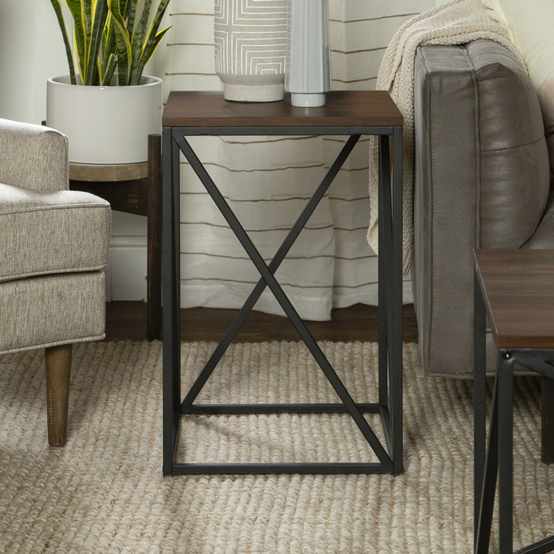 Table de bout structurelle avec rangement Ziegler, Noyer foncé