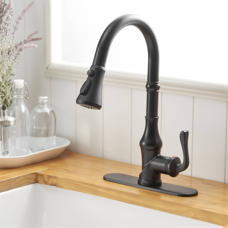 AWZTOO Pull Down Kitchen Faucet, Matte Black