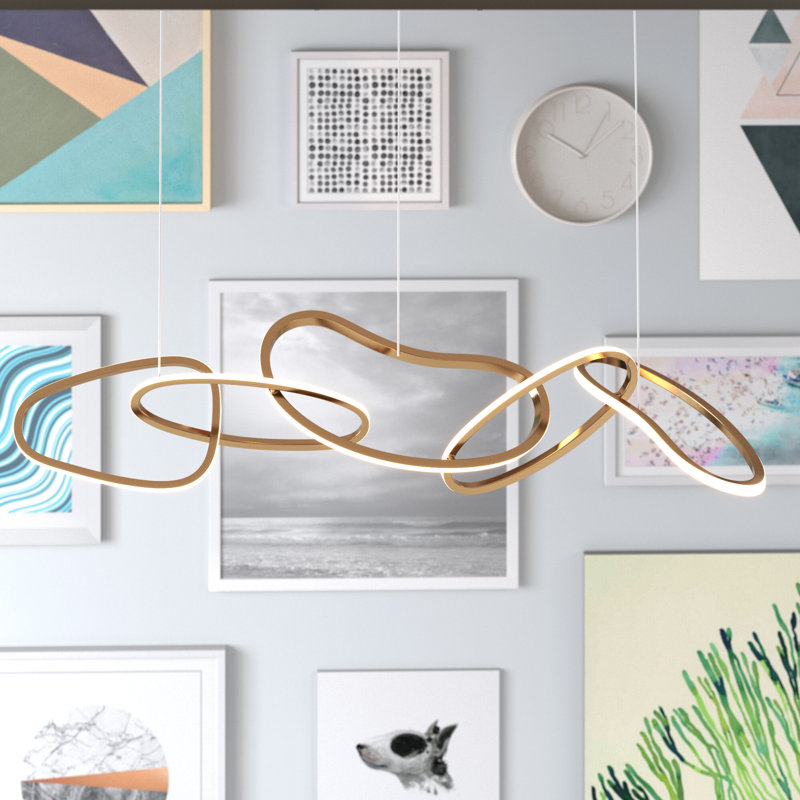 Tuscarora 5 - Light Brushed Champagne LED Kitchen Island Pendant