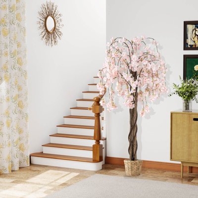 5.5 FT Tall Artificial Cherry Blossom Tree with Flowers Decoration White