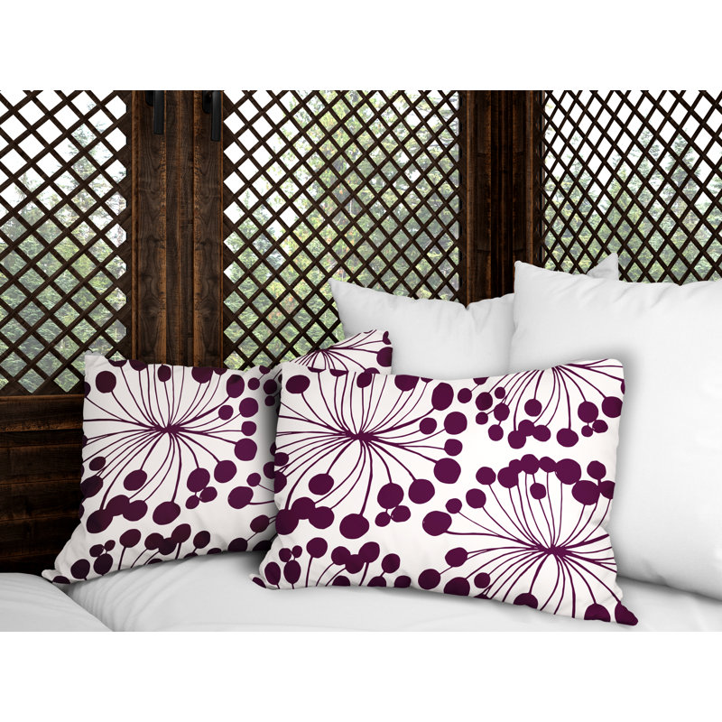 Polyester / Mélange de polyester Housse de coussin rectangulaire intérieure / extérieure lombaire et insert, Mauve
