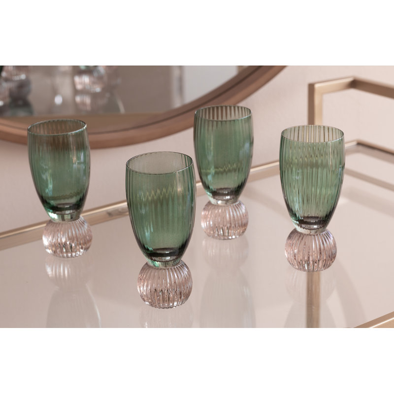 Glass Venice 2oz. Shot Glass / Shooter Set, Green/Lavender