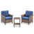 Blue Cushion/Brown Frame