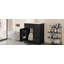 Meuble-lavabo 30 po avec comptoir, meuble-lavabo avec porte et 2 tiroirs, planches en panneau de fibres à densité moyenne, 1 paquet, noir