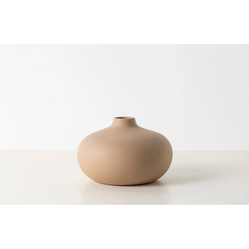 Corrisa Ceramic Table Vase, 23cm H x 16cm W x 23cm D, Cream