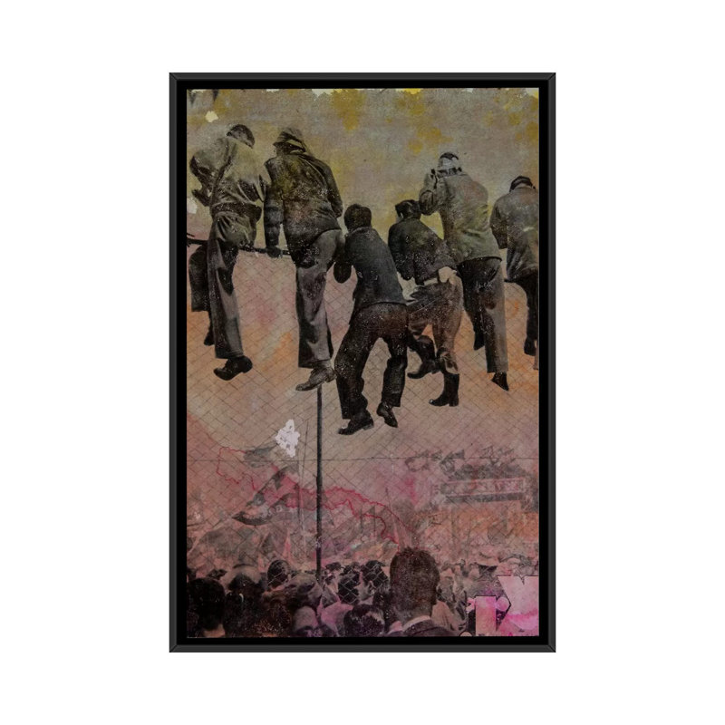« spectateurs » par db waterman, reproduction d’impression sur toile tendue, H 26 po x l 18 po x P 1,5 po, Pas de tapis