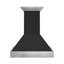 ZLINE 30 in. Wooden Wall Mount Range Hood in Rustic Shiplap Black Finish with Steel Accents-1340716383