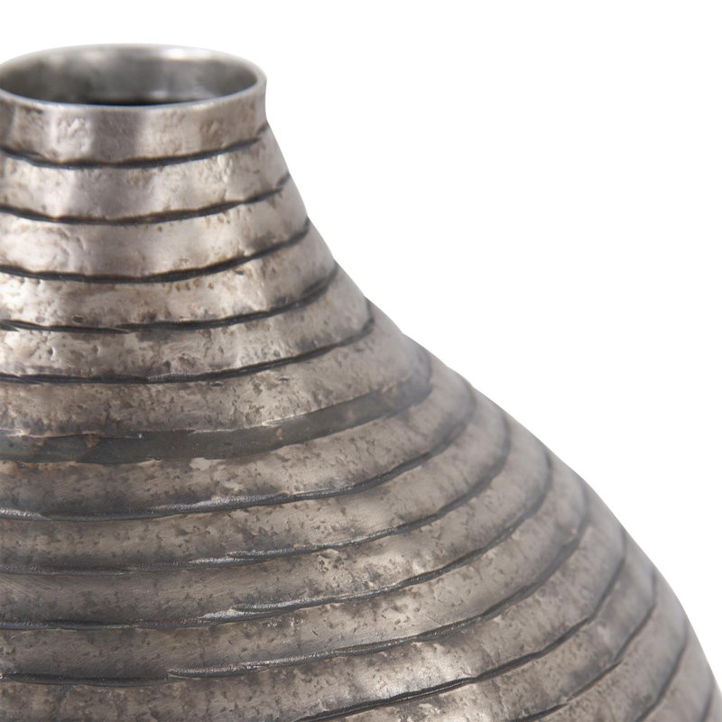 Petit vase à bouteille, H 13,5 po x l 10 po x P 10 po, Argent argent