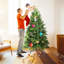 Arbre de Noël 6 pi avec 1032 pointes en PE + PVC - Arbre de Noël plein corps avec branches articulées, assemblage facile, support en métal stable, décoration de Noël vert classique-1445471663