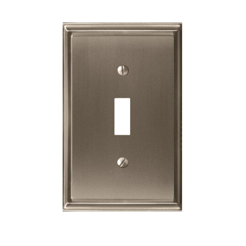 Mulholland 1-Gang Toggle Light Switch Wall Plate, Satin Nickel