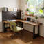 Bureau en bois massif brun et noir en forme de L-2052285608-2052285610