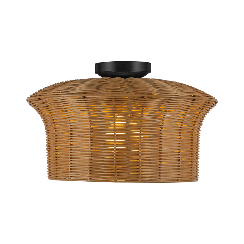 Kai 16-In Semi-Flush Mount, Black