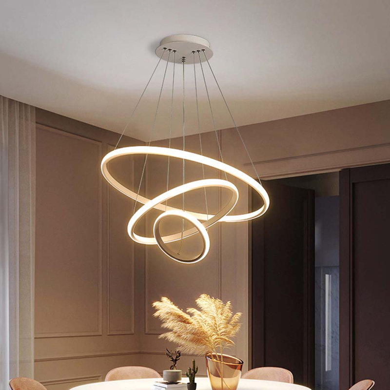 Ackerson 3 - Light White LED Unique/Statement Pendant, 100cm H x 60cm W x 60cm D