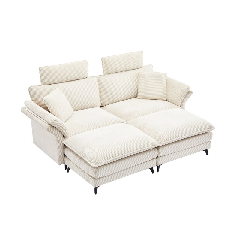 Canapé modulaire en velours côtelé 85,8 po