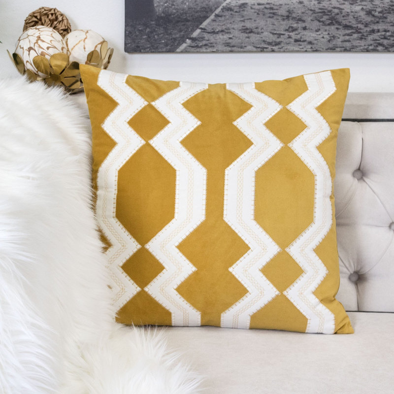 Coussin en soie Haerlo, Jaune