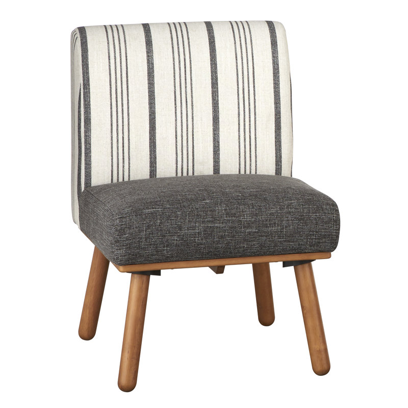 Briette Chair, Stripe Black & Gray Tonal Linen