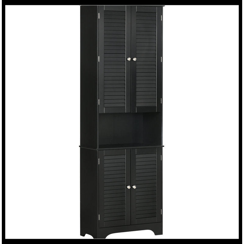 Armoire de salle de bain autoportante Revital, Noir
