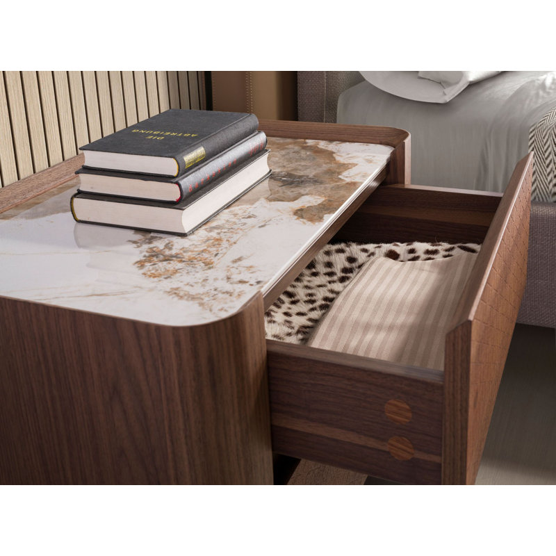 60cm W Manufactured Wood Bedside Table
