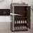 Mirrored Cabinet With Double Door Shoe Storage - Brown And Silver, Frosted Glass Silver Colored,