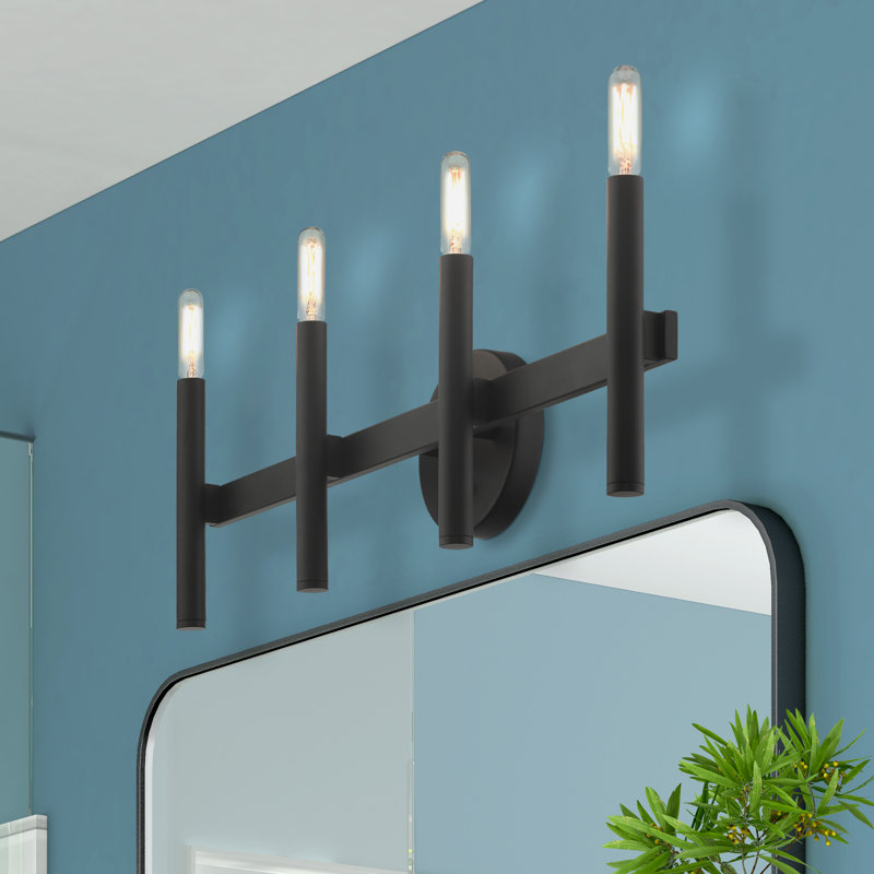 4 - Light Dimmable Vanity Light, Black