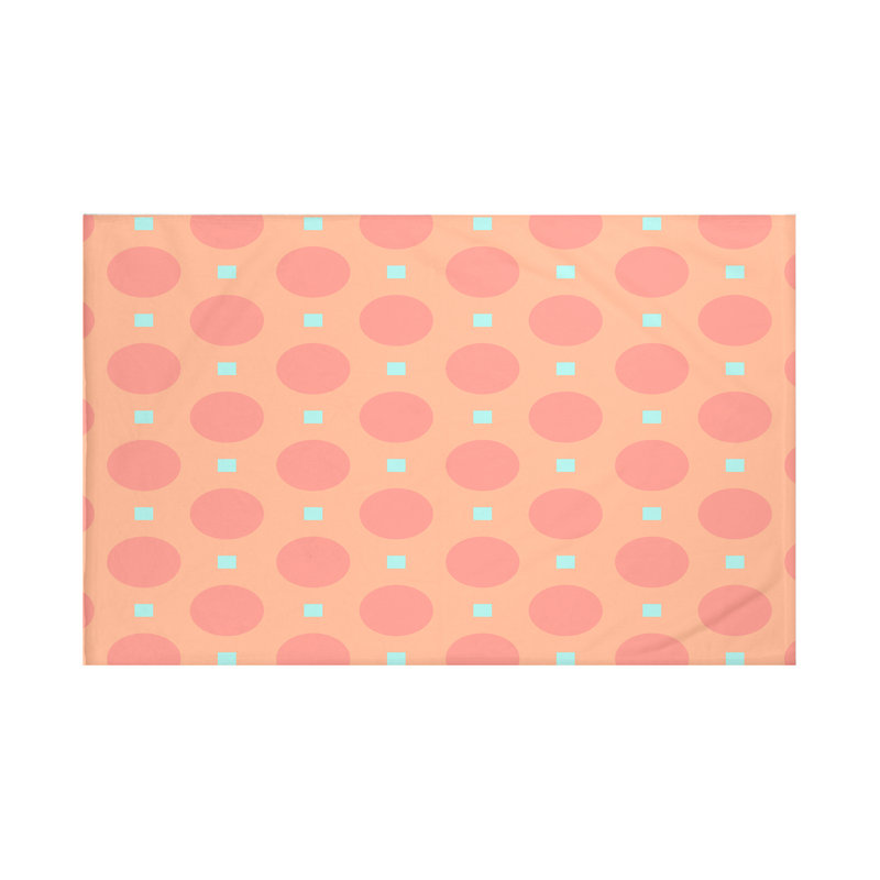Dot Dash Throw Blanket, 60" L x 50" W, Burnt (Coral/Aqua)