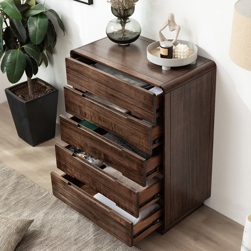 Commode d'appoint simple en noyer noir