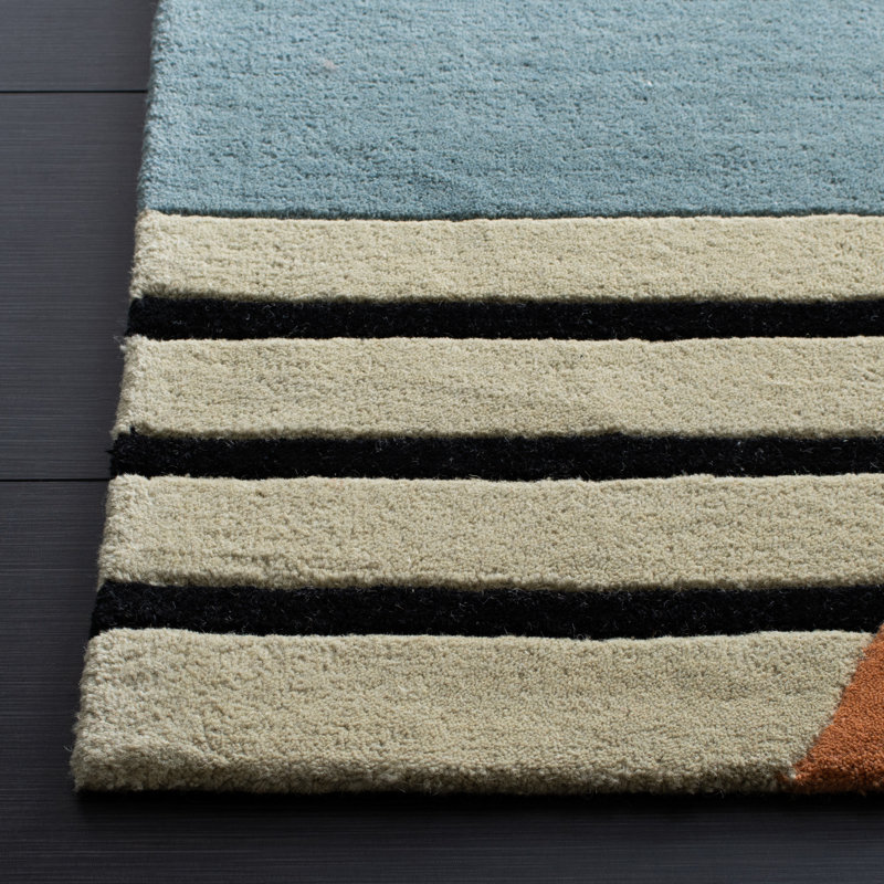 Abstract Wool Hand Tufted Area Rug, Rectangle 61 X 91