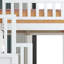 Lit mezzanine en bois massif pour enfants avec bureau intégré et tablettes-1703376553