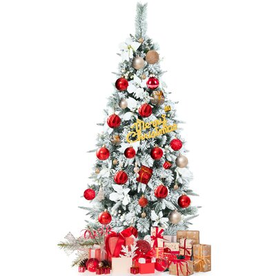 Topbuy 5ft Slim Pencil Tree Hinged Artificial Christmas Tree W/339 Branches Tips -  TOPB004821