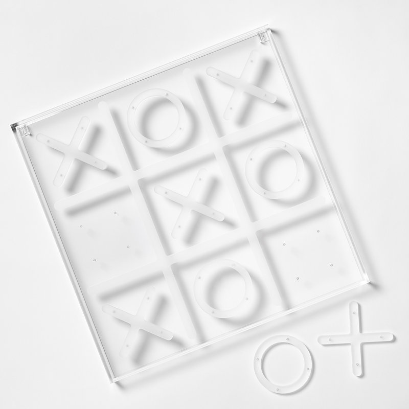 Tic Tac Toe Wall Decor with Magnetic X and O Pieces Acrylic Game Board Art