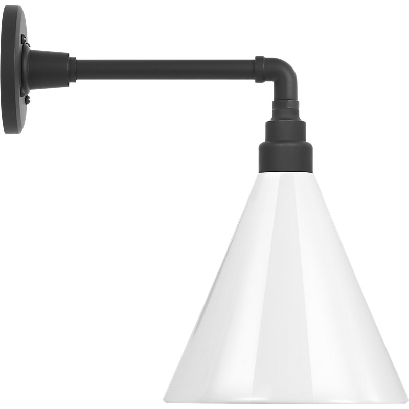 Thomas O'Brien 1 - Light Outdoor Barn Light, 14.75" H x 9" W x 14.75" D, White, Matte Black