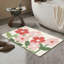 Tapis de bain rose et rouge à motif floral antidérapant pour salle de bain et salon, 20 x 32 po, doux tapis décoratif floral
