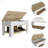 Austin Storage Table, One Extendable Table Shelf, Four Legs, Lower Shelf-4295068