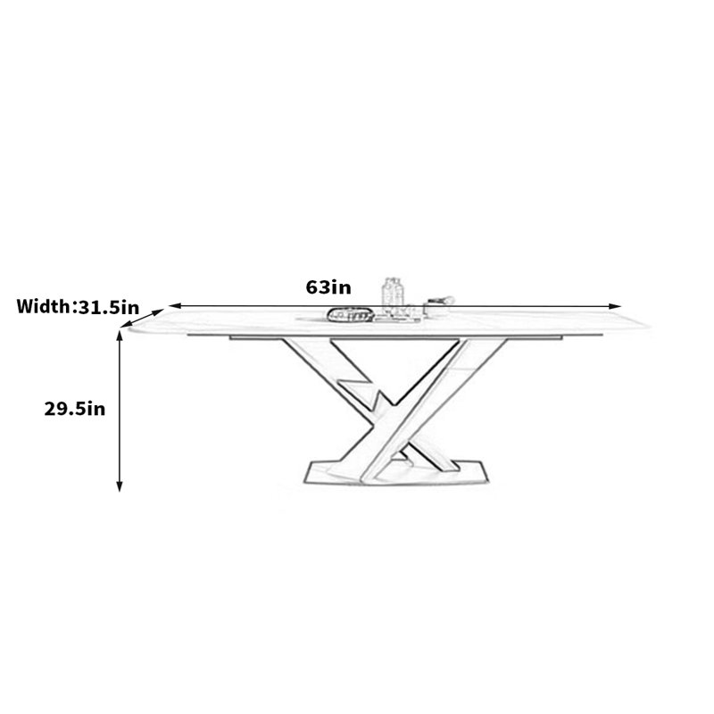 Table de salle à manger Tahiem, H 29,5 po x L 63 po x l 31,5 po