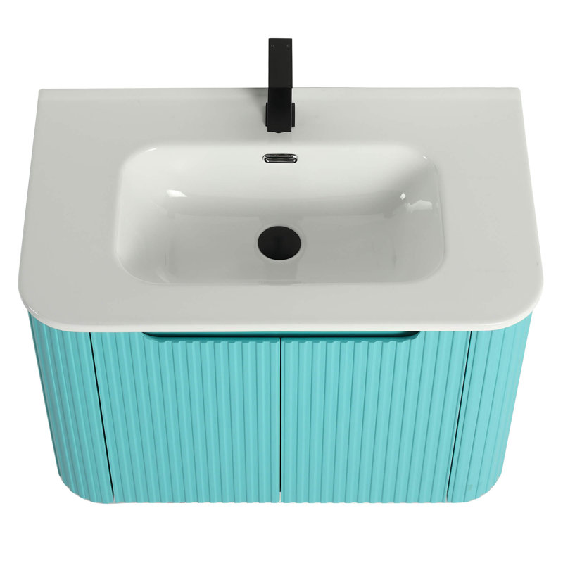 Meuble-lavabo moderne Caskvalley, Bleu Tiffany