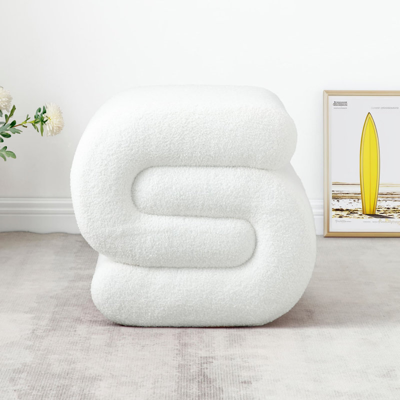 Enton Solid Wood Accent Stool, White