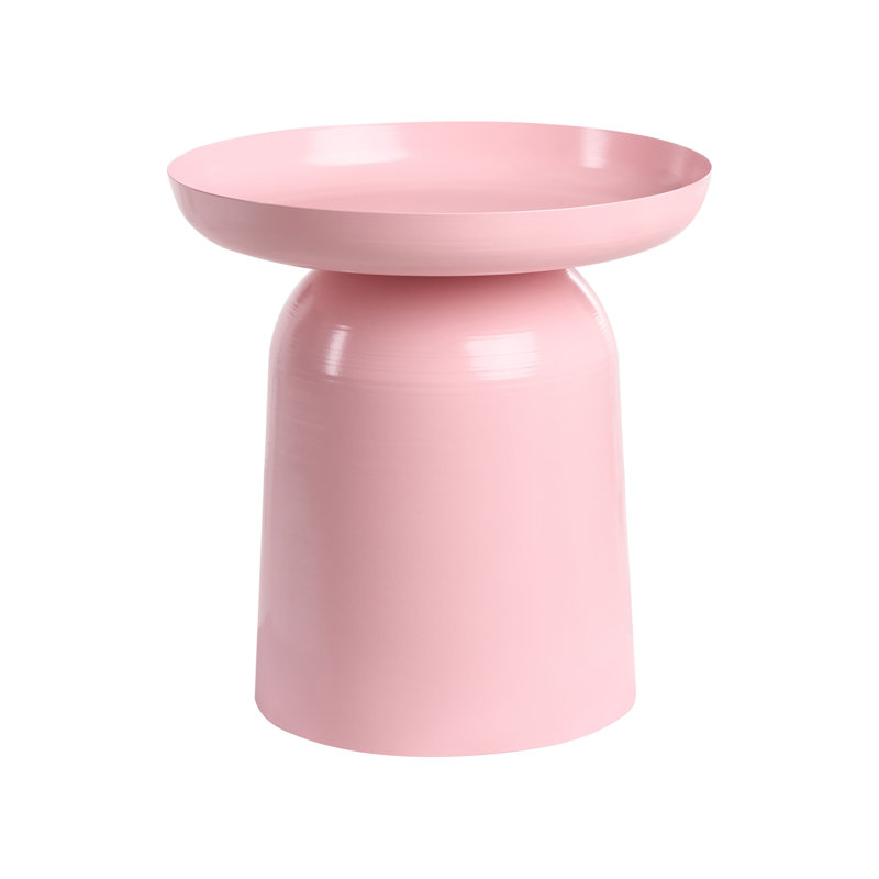 Metal Side Table with Storage, Pink