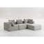 Fauteuil en velours côtelé gris à 4 places, modulaire flexible pour agencement de salon sans assemblage, espaces personnalisables-743764056