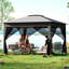 11 X 11 FT Pop up Canopy Tent w/ Mesh Screen Netting Carrying Bag Zippered Doors