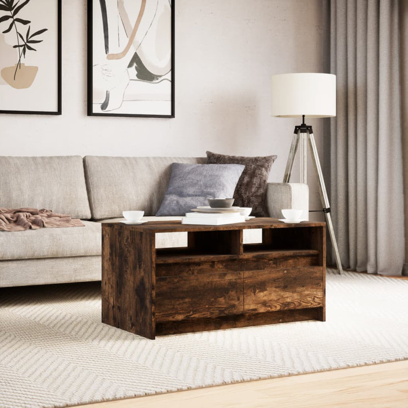 Crisol Coffee Table with Storage, Smoked Oak