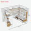 Lit mezzanine avec bureau, tablettes, 2 tiroirs intégrés et escalier de rangement-2132713447