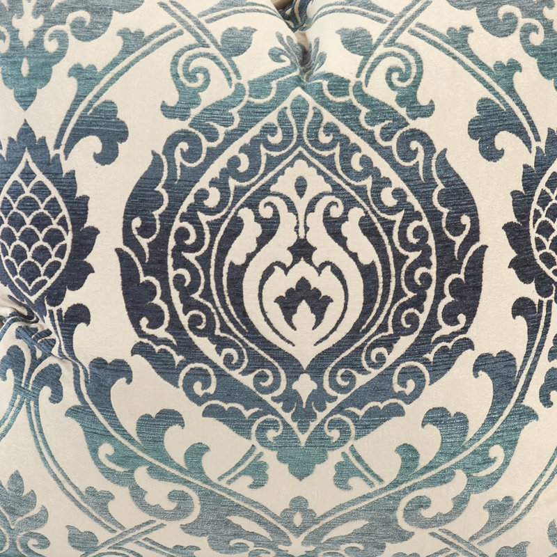 Davida Kay Damask Throw Pillow, 24" x 24", Indigo