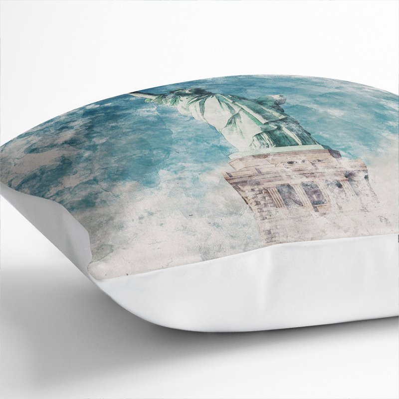 The Statue of Liberty Vol.1 Scatter Cushion, 40cm H x 40cm W x 15cm D, White
