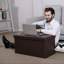Delmont Vegan Leather Storage Ottoman